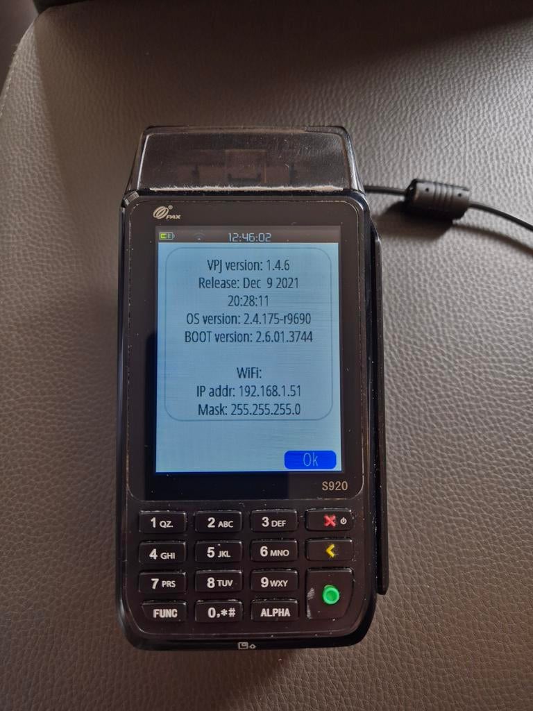 Draadloze mobiele betaalterminal PAX S920, Ophalen