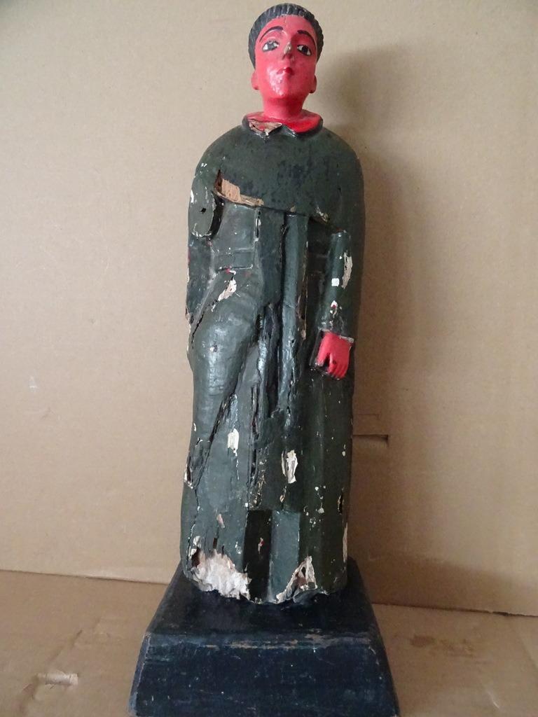 18 siècle Statue antique en bois Saint Antoine Espagnol 33cm, Enlèvement ou Envoi