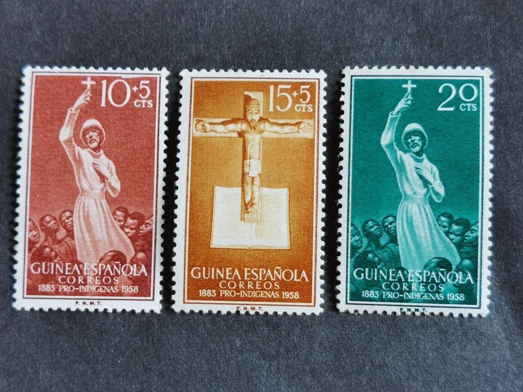 Guinea Espanola 1958 - 75 jaar Katholieke Missie  *, Ophalen of Verzenden, Guinee, Postfris