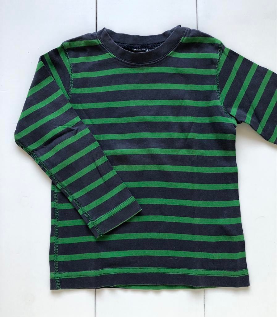 longsleeve H&M 98 104 groen blauw gestreept, Kinderen en Baby's, Kinderkleding | Maat 104, Gebruikt, Jongen of Meisje, H&M, Ophalen of Verzenden