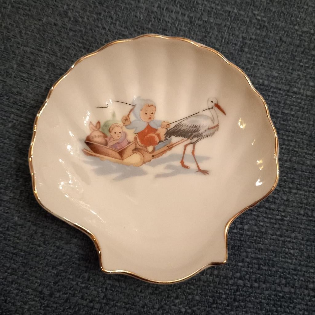 Vintage. Doopsuiker bordjes. Jaren 70. Porselein., Ophalen of Verzenden, Porselein
