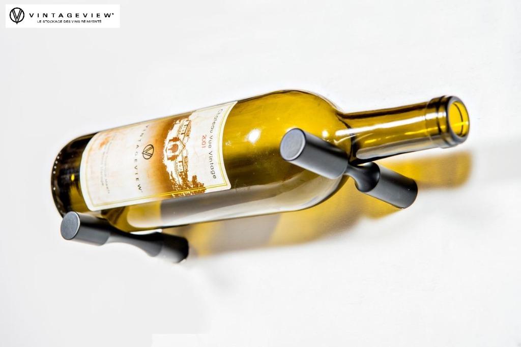 Support mural à bouteilles de vin Pins en métal noir ou inox, Envoi, Neuf, Métal, Moins de 5 bouteilles