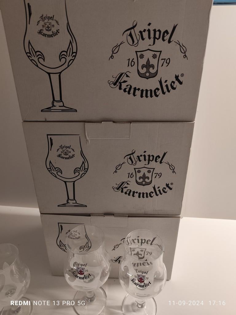 Tripel Karmeliet bier glazen. 2 modellen. 25 cl en 30 cl, Enlèvement, Neuf