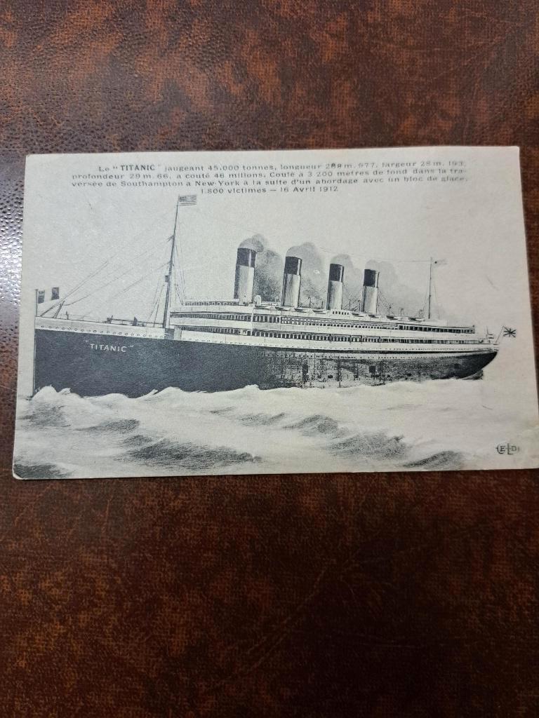 oude postkaart titanic, Collections, Enlèvement, Avant 1920, Affranchie, Autres thèmes