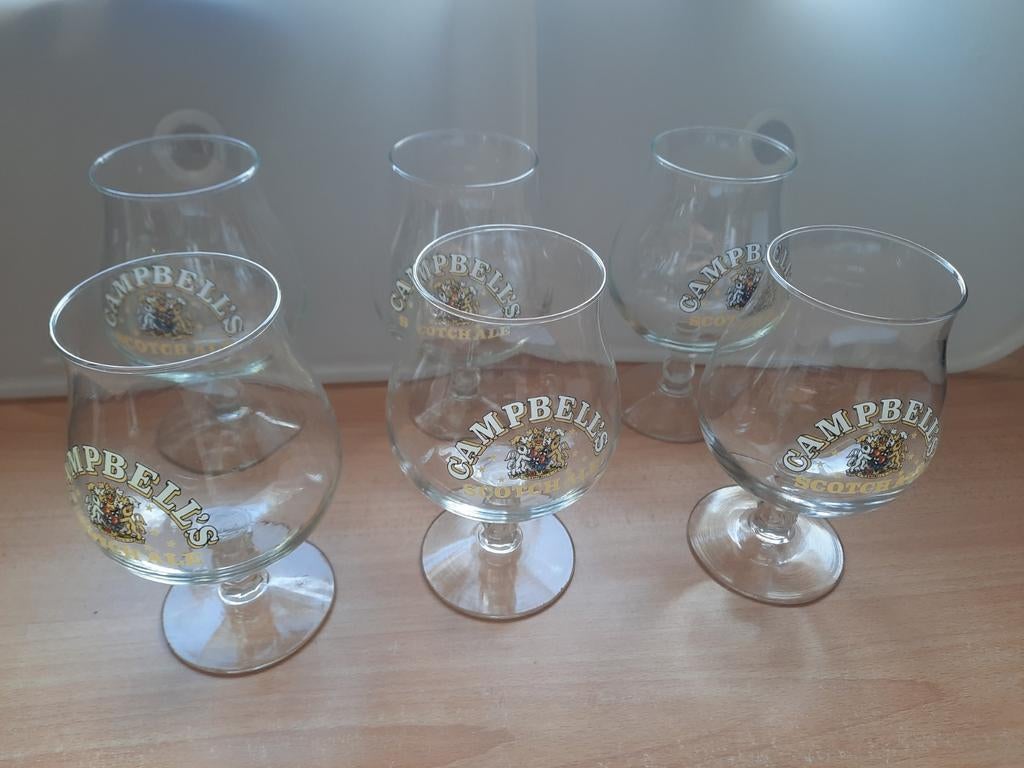 Verres campbell's à pieds lot 6 Verres H.16cm, Enlèvement, Comme neuf