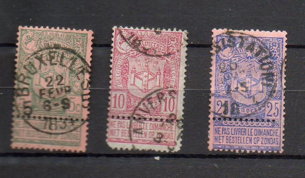 Année 1894 : 68-70 obli. : exposition internationale d'Antwe, Postzegels en Munten, Ophalen of Verzenden