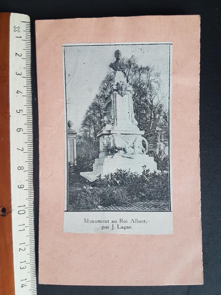 Découpe sur papier robuste Brussels Monument Roi Albert, Collections, Enlèvement ou Envoi, Armée de terre, Photo ou Poster