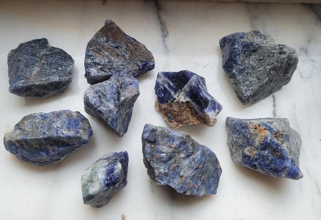 Sodalite du Brésil 9 pièces 180 g, Enlèvement ou Envoi, Minéral