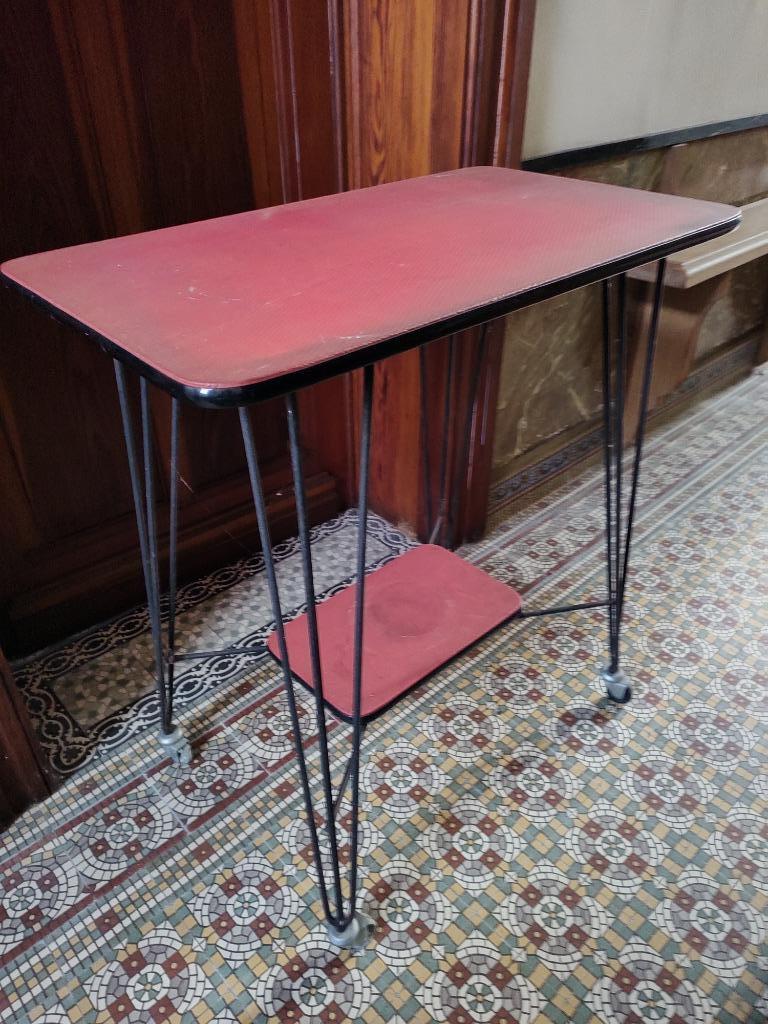 Vintage tv meubel / trolley, Huis en Inrichting, Tafels | Bijzettafels, Ophalen, Minder dan 55 cm, Gebruikt, Metaal of Aluminium