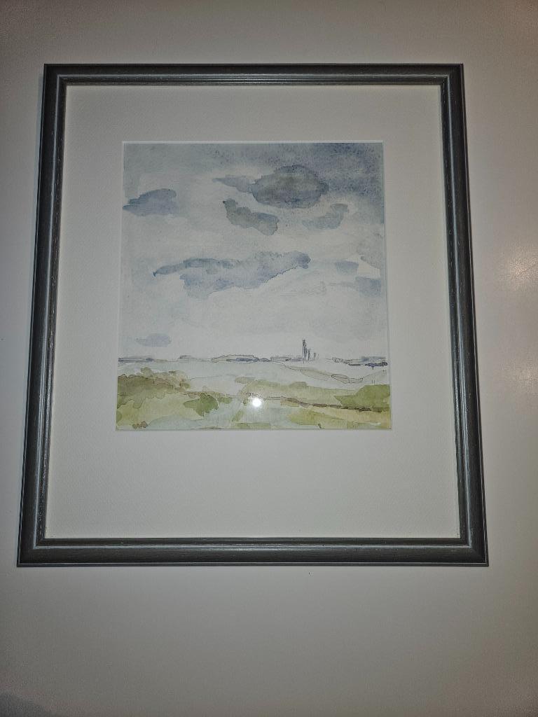 Mooi landschap in aquarel van S. Vanheerswynghels, Enlèvement