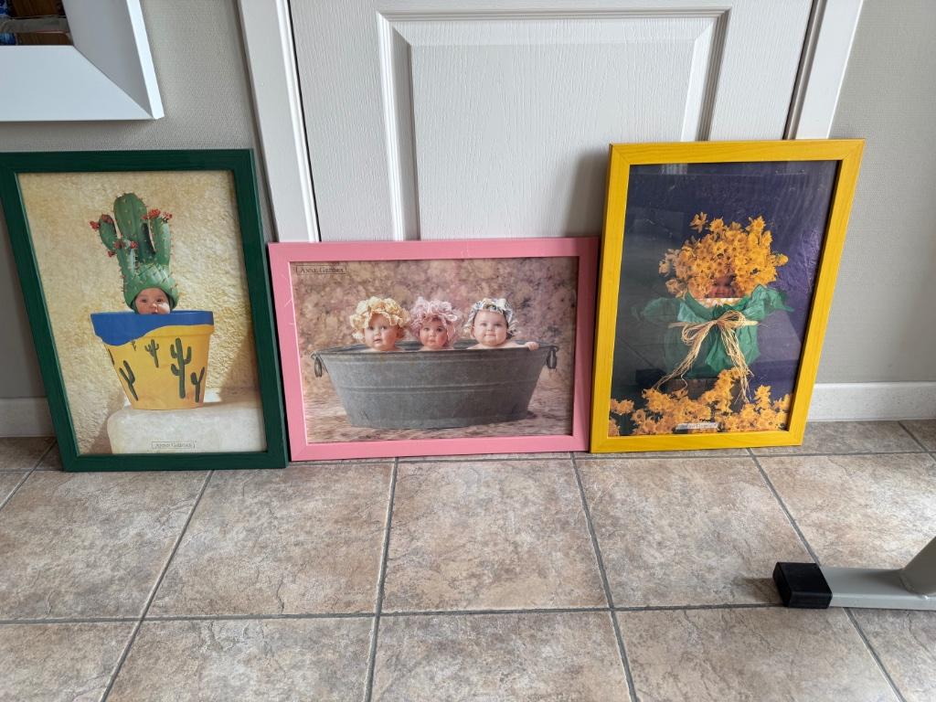 3 grote kaders 39 x 54 cm + 1 kader + 6 kaarten Anne Geddes, Huis en Inrichting, Woonaccessoires | Lijsten, Ophalen, Zo goed als nieuw