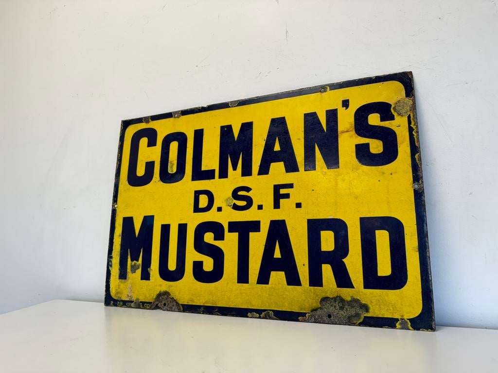 Assiette en émail Colman's Mustard, Enlèvement ou Envoi, Utilisé, Panneau publicitaire