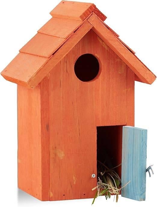 Nichoir en bois | orange | LIVRAISON GRATUITE, Neuf, -, -, RELAXDAYS