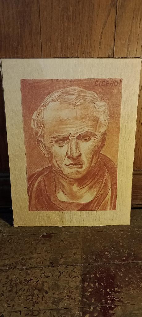 Originele tekening Cicero, 30x40, n472, Antiek en Kunst, Kunst | Tekeningen en Fotografie, Ophalen of Verzenden