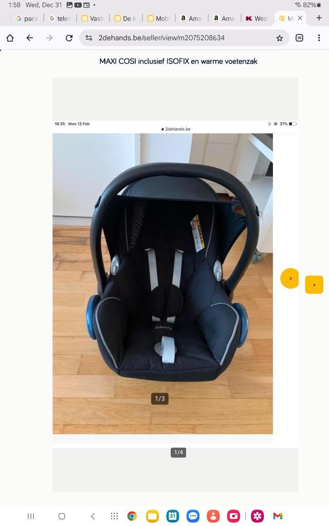 MAXI COSI autostoel, 0 à 18 kg, Comme neuf, Enlèvement, Isofix