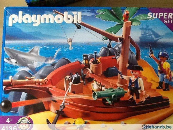 playmobil pirateneiland 4136, Kinderen en Baby's, Speelgoed | Playmobil, Gebruikt