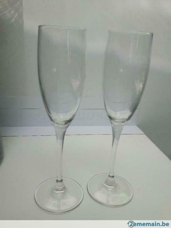 2 x  flûte coupe à champagne gravé Laurent Perrier, Utilisé