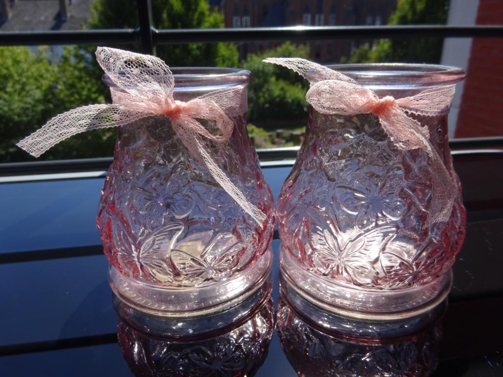 2 petits vases, 2 petits pots de déco, Moins de 50 cm, Autres couleurs, Comme neuf, Verre