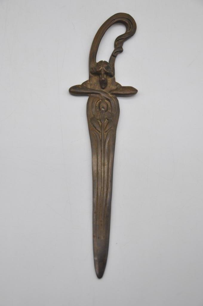 art nouveau - brief opener - brons, Ophalen of Verzenden