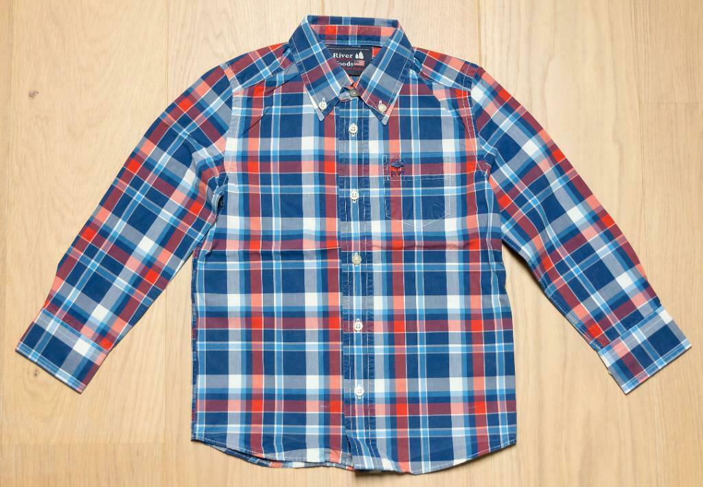 Blauw/rood geruit hemd River Woods, mt 6 jaar, Garçon, River Woods, Enlèvement ou Envoi, Chemise ou Chemisier