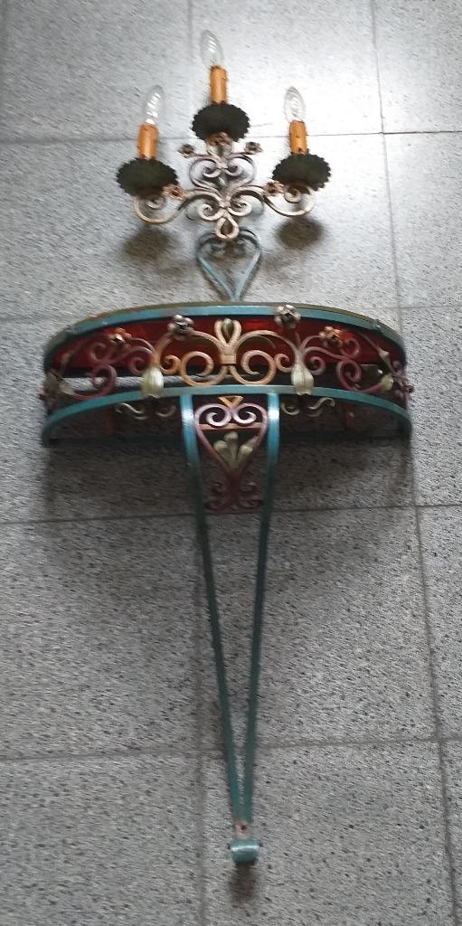 smeedijzeren konsole en kandelaar, Enlèvement, Autres matériaux