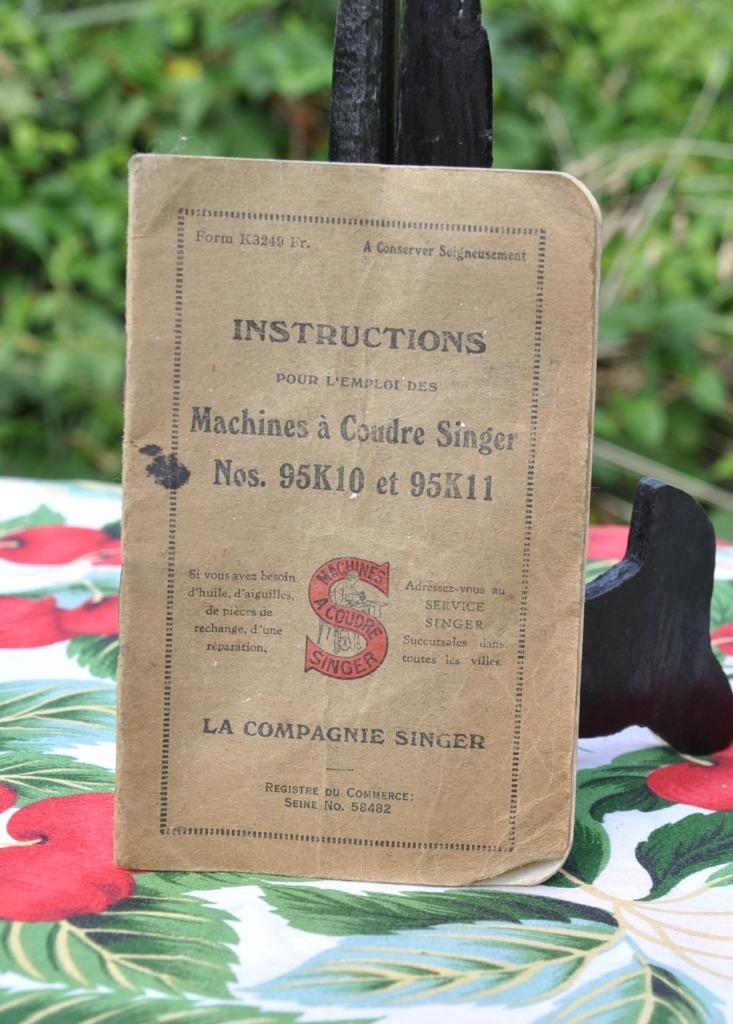 ancien livret instruction machine singer 95k10et 95k11, Enlèvement ou Envoi