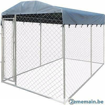 chenil xxl enclos chien 8m² + toit parc chien galvanise neuf, Envoi, Neuf