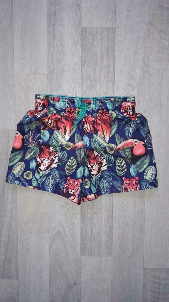 Zwemshort toekan en tijgers maat 98/104, Ophalen of Verzenden, Gebruikt, Jongen, Sport- of Zwemkleding