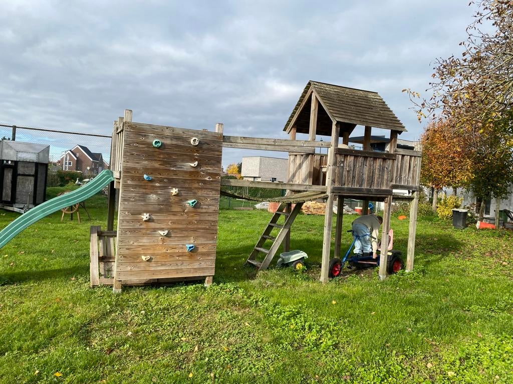 Speelhuis, Kinderen en Baby's, Speelgoed | Buiten | Speeltoestellen, Ophalen, Zo goed als nieuw, Klimwand, Aanbouwonderdeel