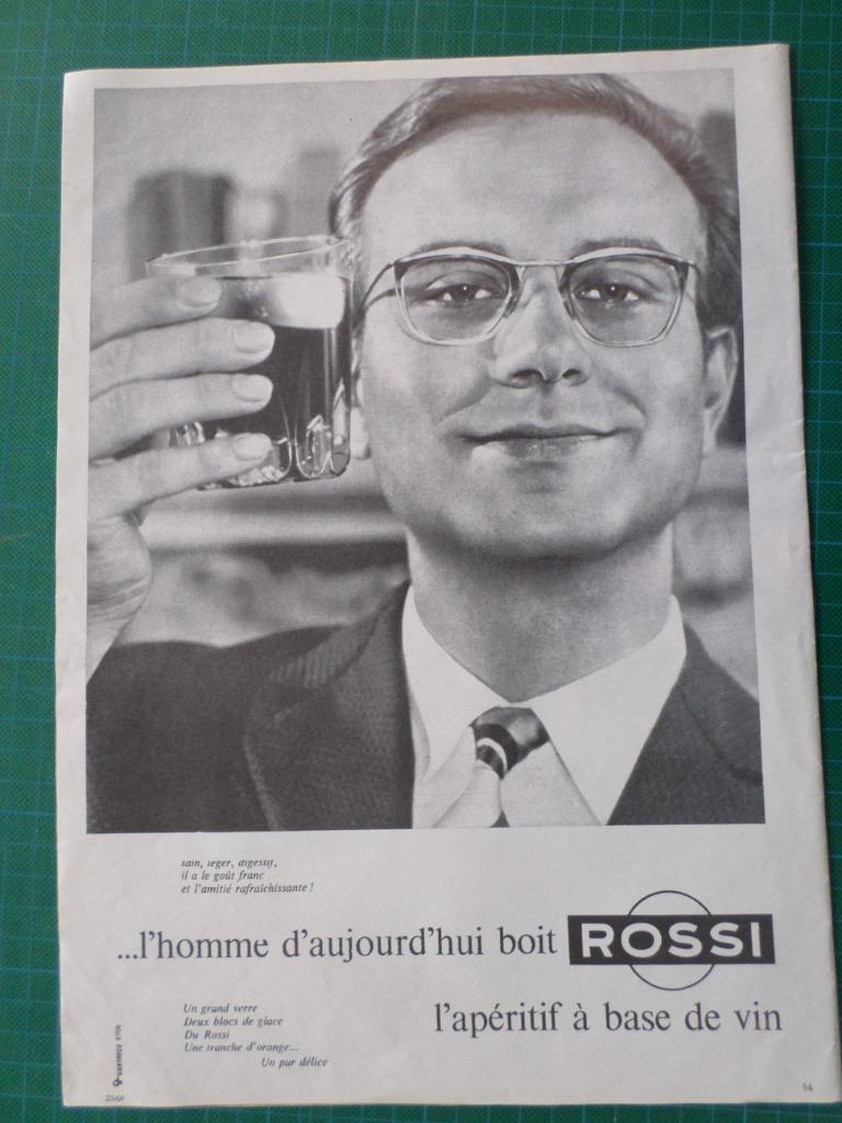 Rossi apéritif boisson - publicité papier - 1967, Collections, Marques & Objets publicitaires, Enlèvement ou Envoi, Utilisé, Autres types