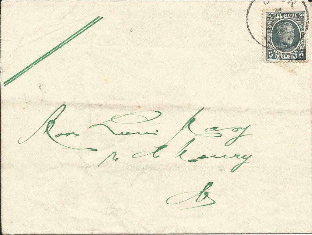 Lettre 1926 Timbre 193 Roi Albert 1er Type « Houyoux »(Dour), Oblitéré, Enlèvement ou Envoi, Affranchi, Avec enveloppe