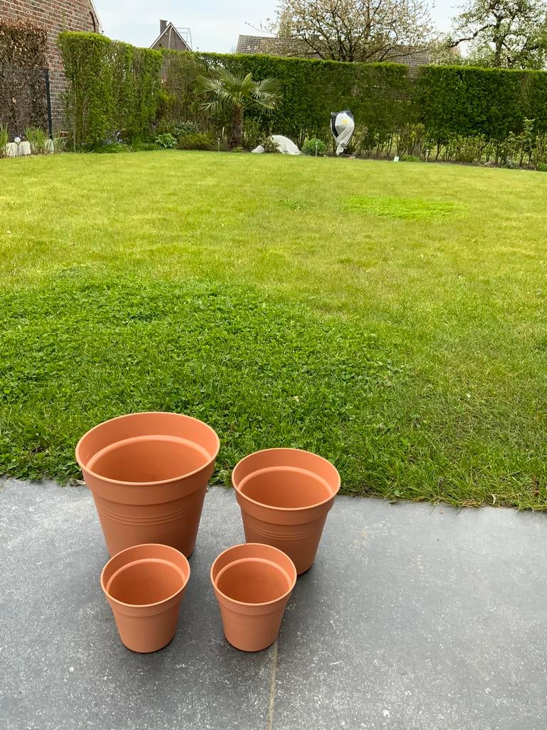 4 ELho kunststof bloempotten terracotta look NIEUW, Enlèvement ou Envoi, Comme neuf