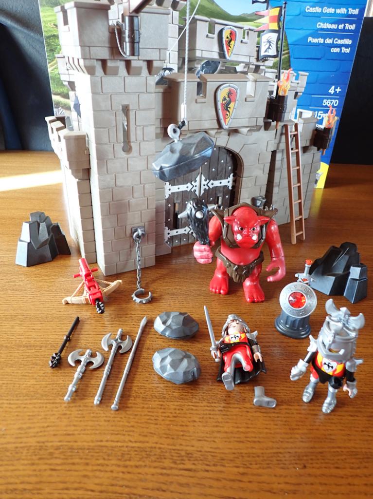 Playmobil: Kasteelpoort met trol, Kinderen en Baby's, Speelgoed | Playmobil, Ophalen, Gebruikt, Knights