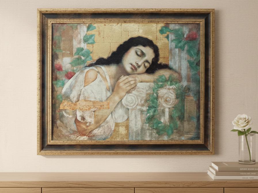 Peinture sur bois tableau "Love's Dream" de Richard Franklin, Antiquités & Art, Art | Peinture | Classique, Enlèvement