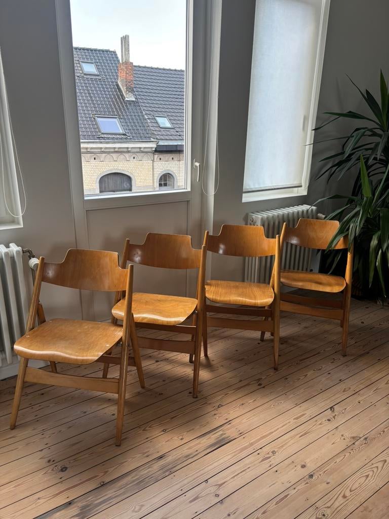 Lot de 4 chaises Se 18 Folding Chair par Egon Eiermann, Ophalen