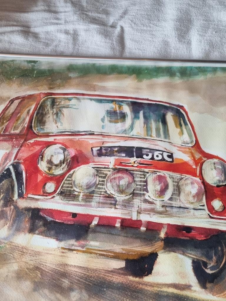 aquarel mini cooper, Ophalen of Verzenden, Nieuw, Overige typen