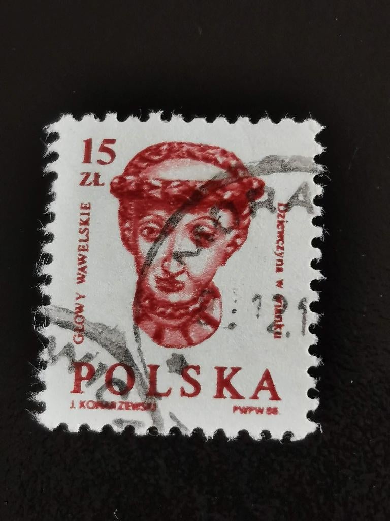 Pologne 1988 - sculpture, buste du château de Wawel, Enlèvement ou Envoi, Pologne, Affranchi