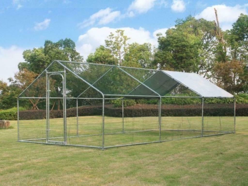 Poulailler 18m² tube 38mm maille 25x25 abri poule voliere XL, Verzenden, Nieuw, Kippenhok of Kippenren
