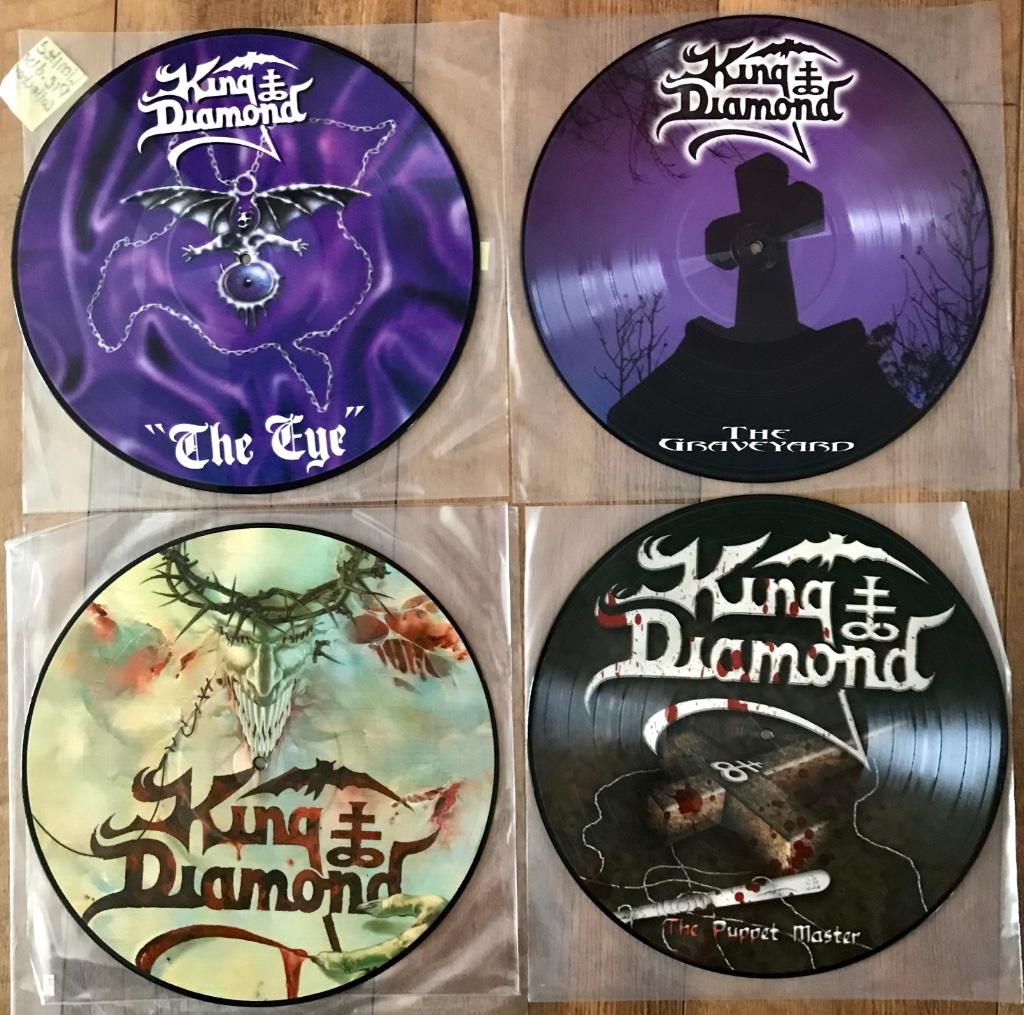 Vinyl set van 4 Pic Discs King Diamond collectie, Cd's en Dvd's, Vinyl | Hardrock en Metal, Ophalen, Gebruikt