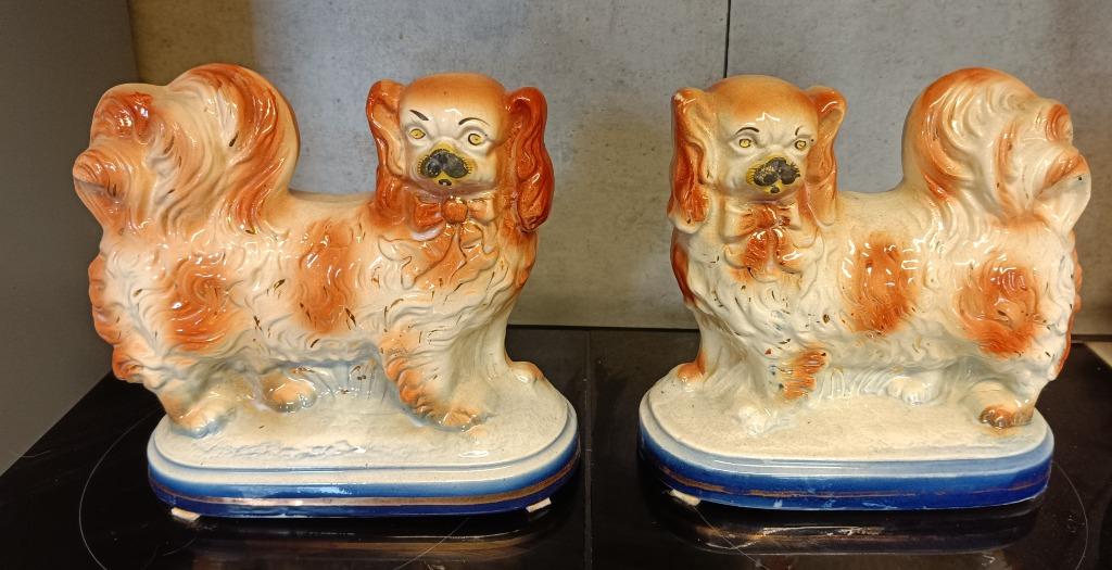 Koppel oude Staffordshire hondjes te koop., Antiek en Kunst, Ophalen of Verzenden