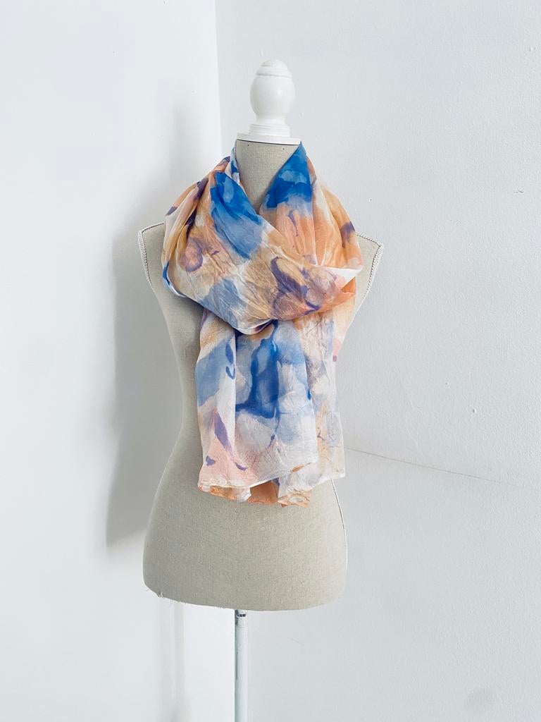 Zijden sjaal, Kleding | Dames, Ophalen of Verzenden, Zo goed als nieuw, Maat 46/48 (XL) of groter, Sjaal