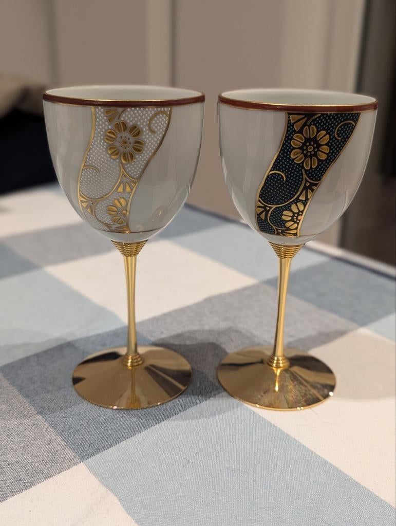 2 x verres à vin Kutani, Enlèvement ou Envoi