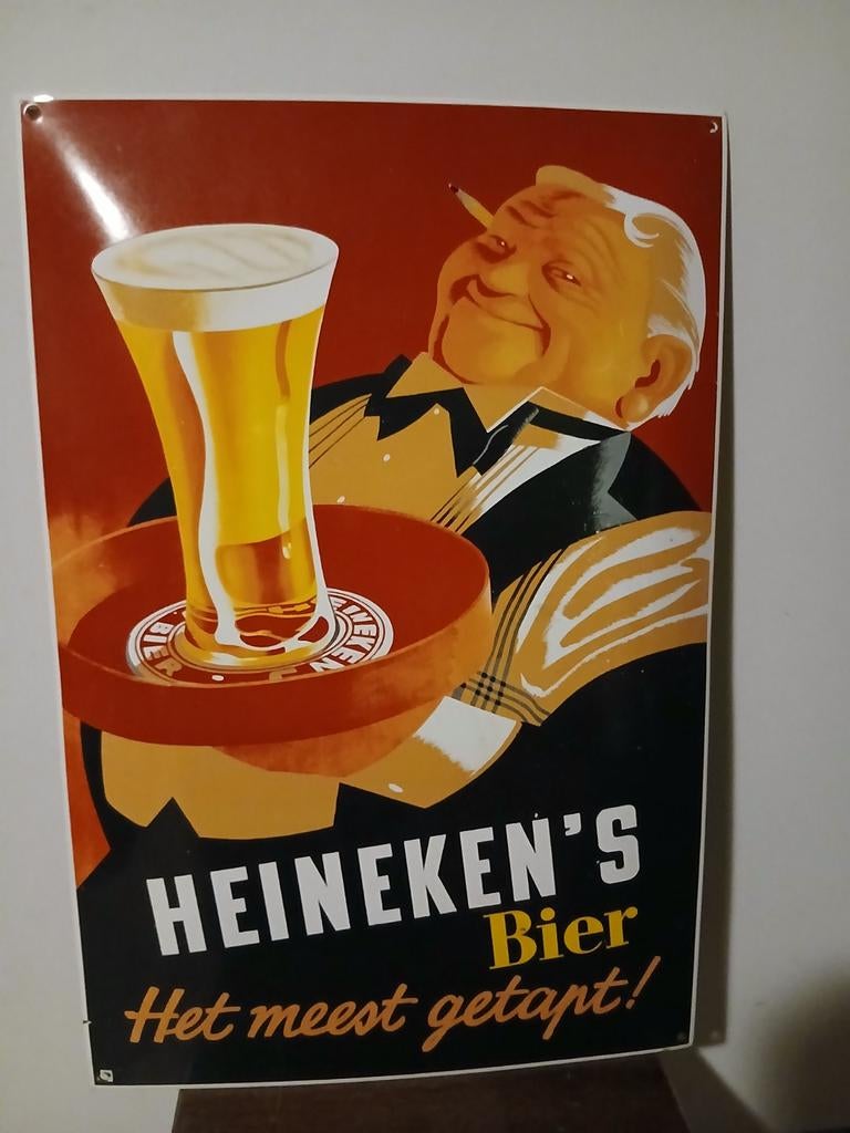Gebold emaille bord Heineken, Ophalen