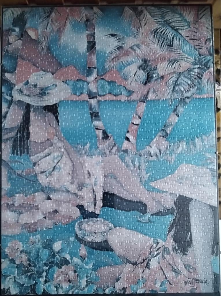 Puzzle "Rêve " Tahiti-Les Vahinés au bord du lagon -COMPLET, Enlèvement ou Envoi, 500 à 1500 pièces, Neuf, Puzzle