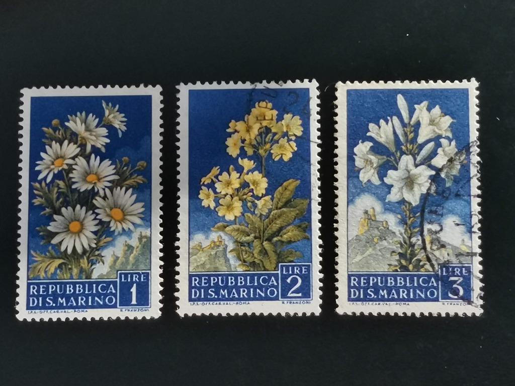 San Marino 1957 - bloemen, Ophalen of Verzenden, Gestempeld