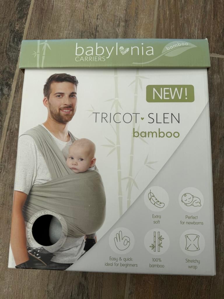 Draagdoek tricot slen bamboo babylonia - kleur: water mint, Ophalen, Gebruikt, Draagdoek