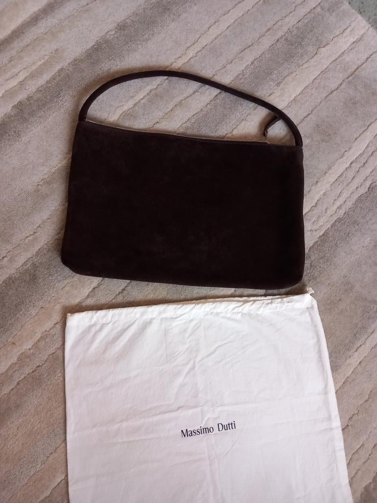 Massimo Dutti tas suede, Ophalen of Verzenden, Nieuw, Bruin, Schoudertasje