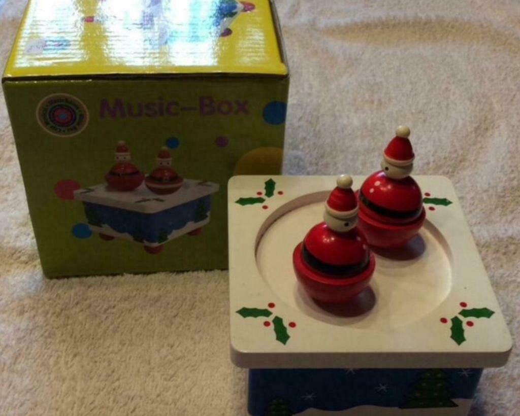 Muziek doosje met dansende kerstmannetjes., Ophalen of Verzenden, Zo goed als nieuw, Overige typen