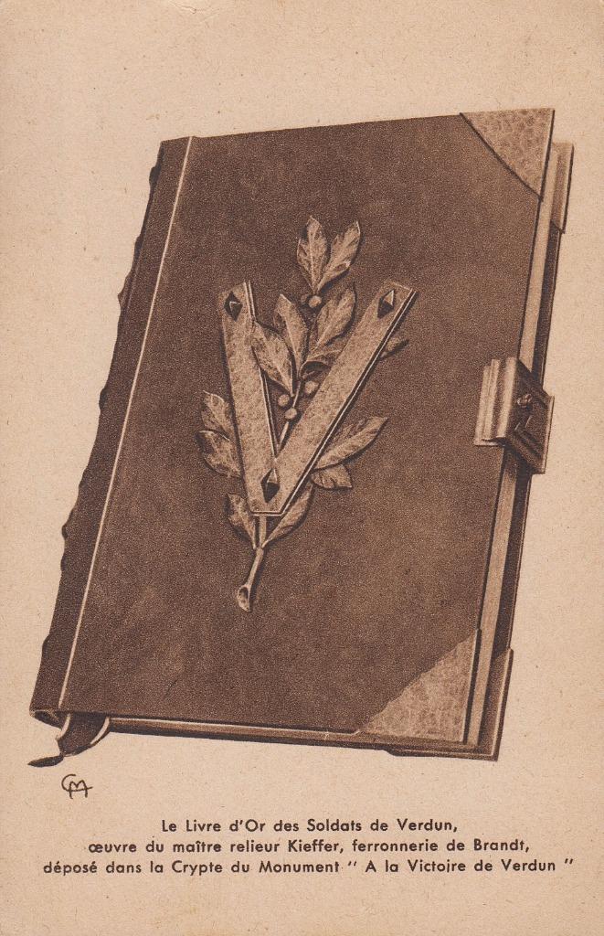 1918 - FRANCE - Livre d'Or des Soldats de Verdun, Envoi, Avant 1920, Non affranchie, France
