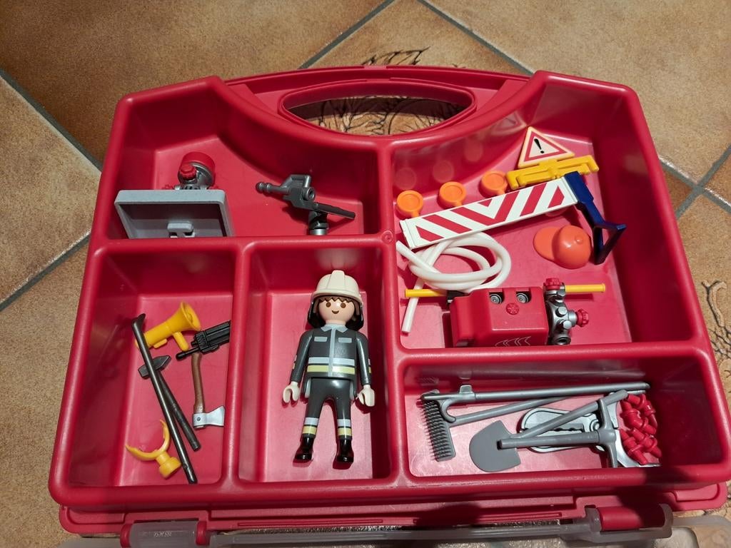 Playmobil 4180 - Coffret de rangement pompier, Enlèvement ou Envoi, Utilisé, Ensemble complet